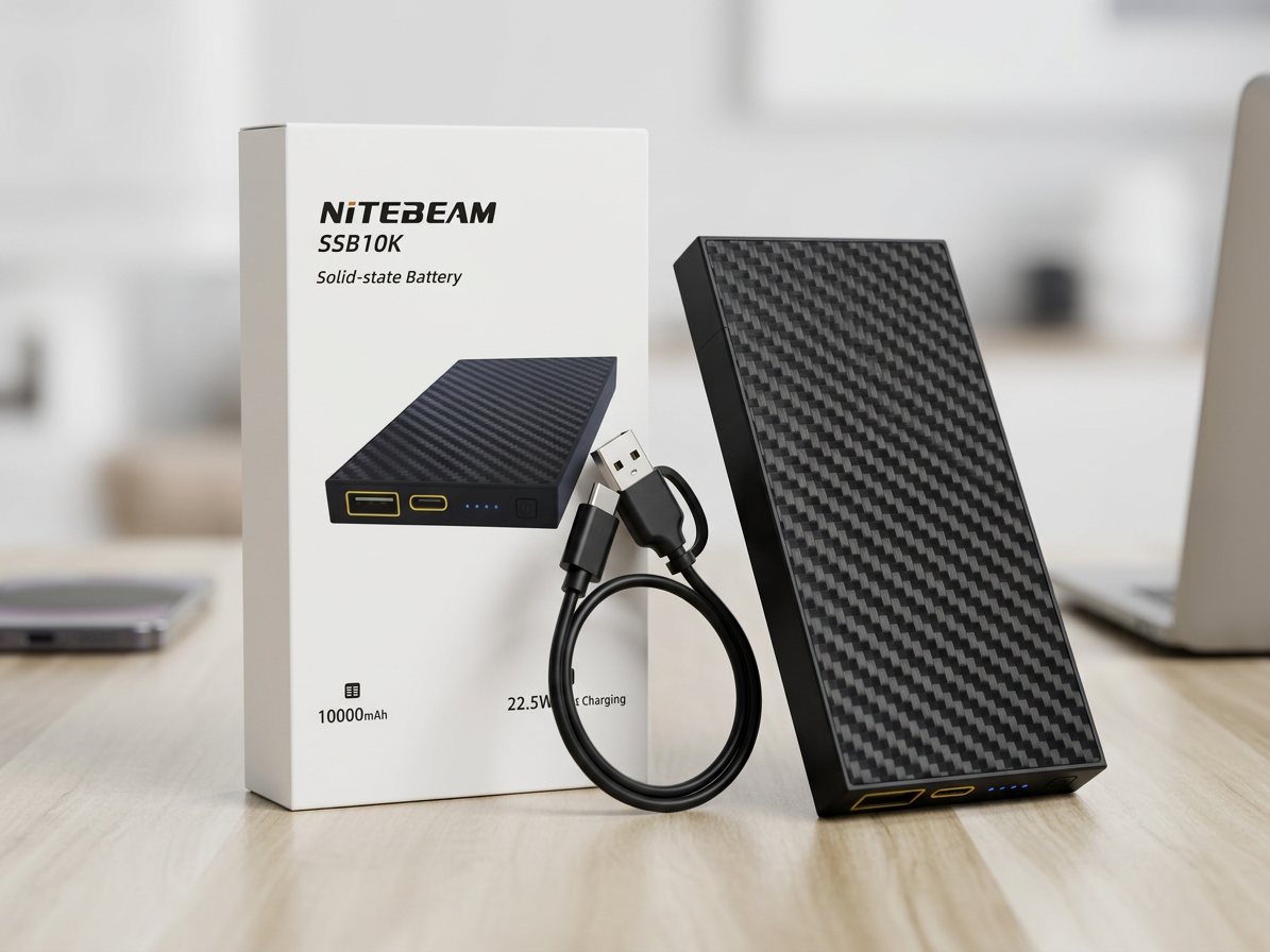 NiteBeam NB10000 Solid State Battery Portable Charger 10000mAh Fast Charging Power Bank Battery Pack Dual-Output 