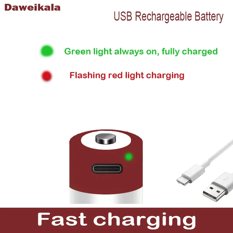 CR2 Li-ion USB Rechargeable Battery 3.7V 600mah Type-C Lithium batterie