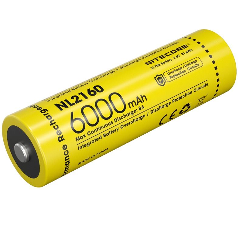 NITECORE Batteries NL2160 6000mAh 21700 Li-ion Rechargeable Battery