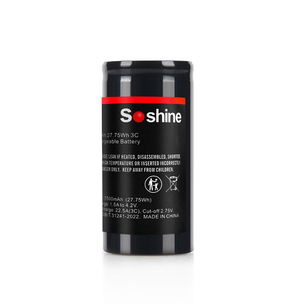 Soshine 32650 3.7V 7500mAh Rechargeable Li-ion Battery