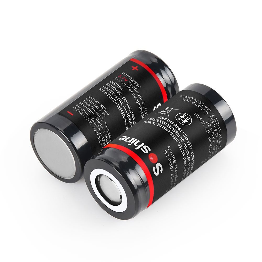 Soshine 32650 3.7V 7500mAh Rechargeable Li-ion Battery 