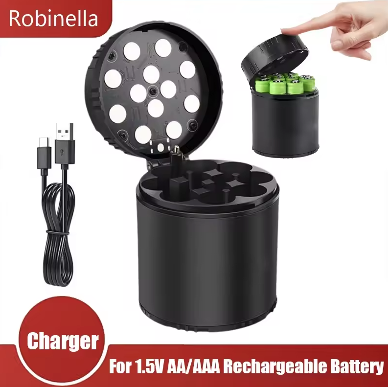 Soshine 1.5V Smart Charging Box AA+AAA Combination USB Type-c Fast Charging with LED Light with Battery Set of Boxes
